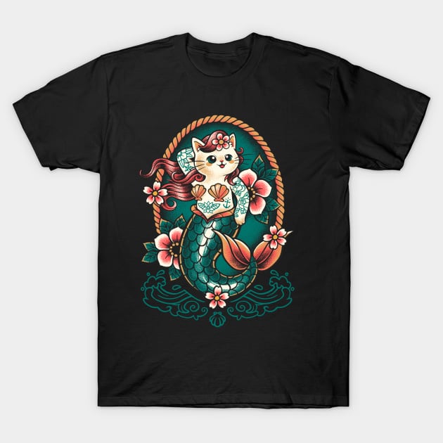 Mermaid cat tattoo T-Shirt by NemiMakeit